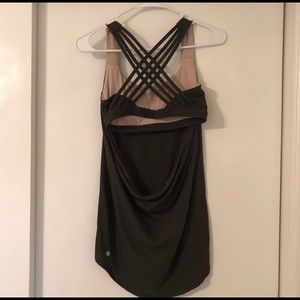 Lululemon size 6 free to be wild tank olive green